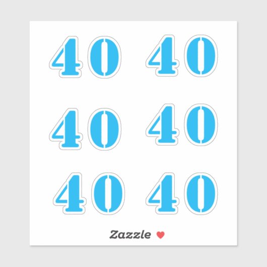 40歳の誕生日お祝いブルー シール (シート)