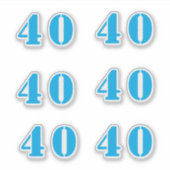 40歳の誕生日お祝いブルー シール (正面)