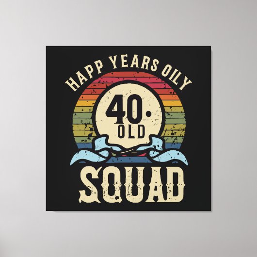 40歳の誕生日お祝いヴィンテージ キャンバスプリント (正面)
