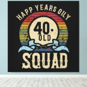 40歳の誕生日お祝いヴィンテージ キャンバスプリント (インサイチュ (ウッドフロア))