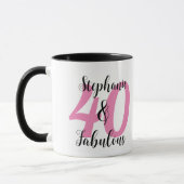 40歳の誕生日お祝い名入れマグカップ マグカップ (左)