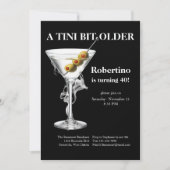 40歳の誕生日お祝いTシャツ Martini 招待状 (正面)