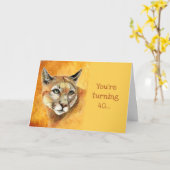 40歳の誕生日がクーガーおもしろいを出す カード (黄色い花)