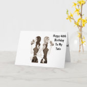 40歳の誕生日が私の双子の妹に祝いを言う カード (黄色い花)