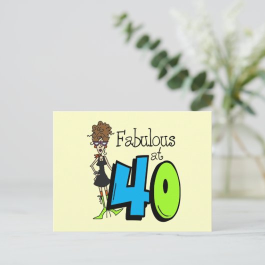 40歳の誕生日でブラウンが素敵 ポストカード (スタンド正面)