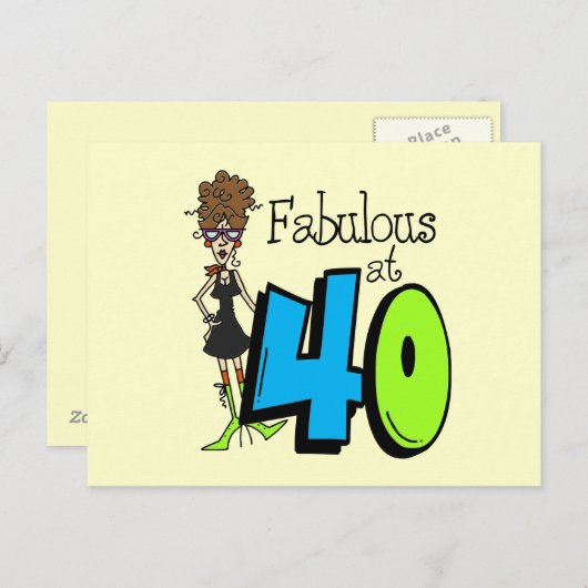 40歳の誕生日でブラウンが素敵 ポストカード (正面/裏面)