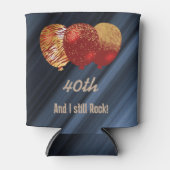 40歳の誕生日とゴールドのきらめき 赤い風船 缶クーラー (正面)