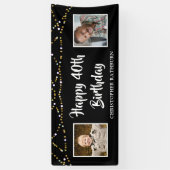 40歳の誕生日と今の写真ライトブラック 横断幕 (縦)