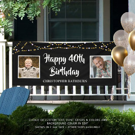 40歳の誕生日と今の写真ライトブラック 横断幕