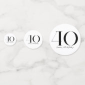 40歳の誕生日と白黒紙吹雪 コンフェッティ (正面)