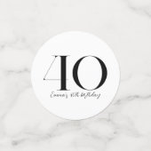 40歳の誕生日と白黒紙吹雪 コンフェッティ (スモール正面)