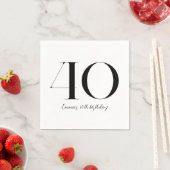 40歳の誕生日と白黒 スタンダードカクテルナプキン (インサイチュ)