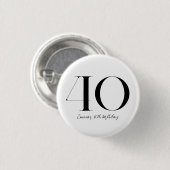 40歳の誕生日と白黒 缶バッジ (正面&裏面)