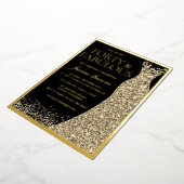 40歳の誕生日と素晴らしいゴールデンフォイル 箔招待状 (回転した状態)