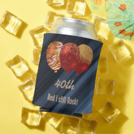 40歳の誕生日と金ゴールドグリッターレッドバルーン 缶クーラー