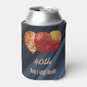 40歳の誕生日と金ゴールドグリッターレッドバルーン 缶クーラー (缶正面)