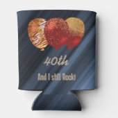 40歳の誕生日と金ゴールドグリッターレッドバルーン 缶クーラー (裏面)