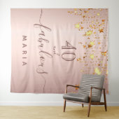 40歳の誕生日におしゃれなローズゴールドの星 エレガントでゴージャス タペストリー (インサイチュ(横))