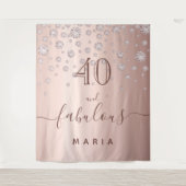 40歳の誕生日におしゃれなローズゴールドダイヤモンドグリーティング タペストリー