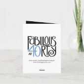 40歳の誕生日におすすめのブラックブルーの感謝カード サンキューカード (裏面)