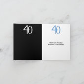 40歳の誕生日におすすめのブラックブルーの感謝カード サンキューカード (内部)