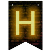 40歳の誕生日にネオンサインオンレンガ バンティングフラッグ (第2の旗)