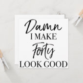 40歳の誕生日に対する態度 カード (正面/裏面インサイチュ)