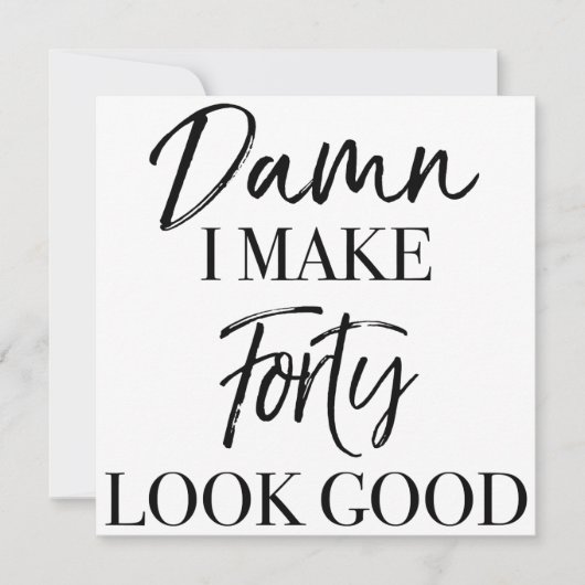 40歳の誕生日に対する態度 カード (正面)