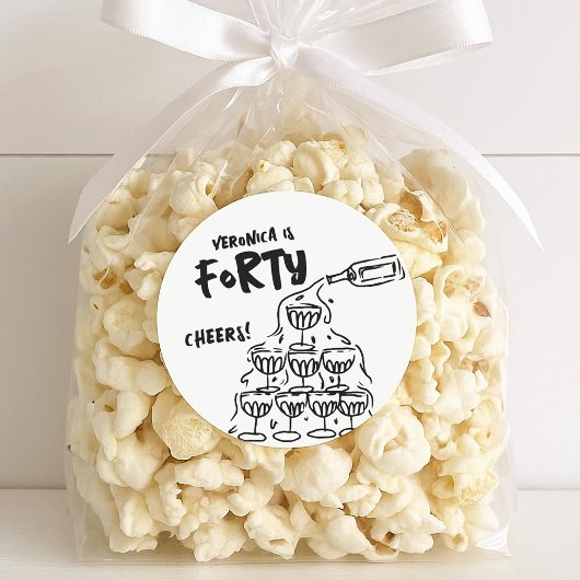 40歳の誕生日に描かれたフェイスシール ラウンドシール