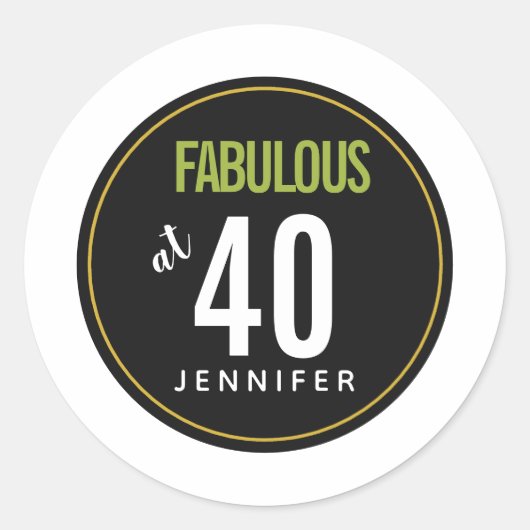 40歳の誕生日に素晴らしいテンプレート ラウンドシール (正面)
