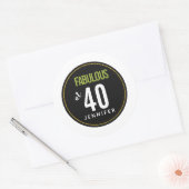 40歳の誕生日に素晴らしいテンプレート ラウンドシール (封筒)