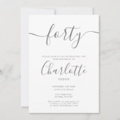 40歳の誕生日に署名 招待状 (正面)