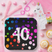 40歳の誕生日に誕生した虹の点 ペーパープレート (パーティー)