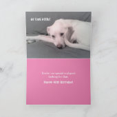 40歳の誕生日に隠れた悲しい犬の写真 カード (内部)