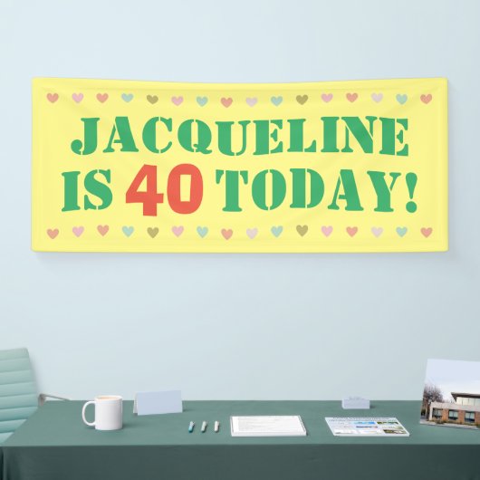 40歳の誕生日のお知らせ 横断幕 (トレードショー)
