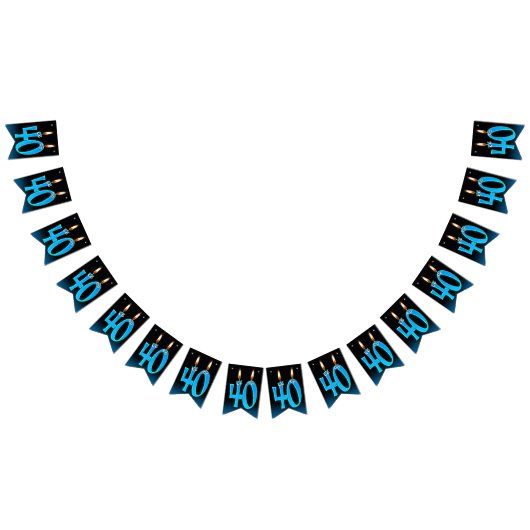 40歳の誕生日のろうそく（目玉つき） バンティングフラッグ (全)