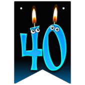 40歳の誕生日のろうそく（目玉つき） バンティングフラッグ (第3の旗)