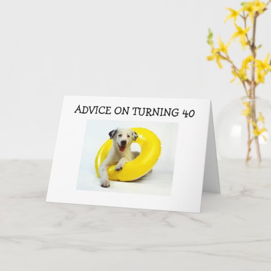 40歳の誕生日のアドバ遊イス「」 カード (黄色い花)