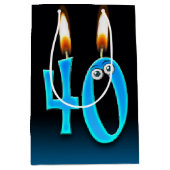 40歳の誕生日のキャンドル ミディアムペーパーバッグ (正面)