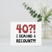 40歳の誕生日のギャグギフト ポストカード (スタンド正面)