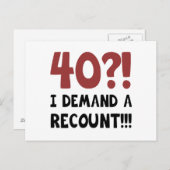 40歳の誕生日のギャグギフト ポストカード (正面/裏面)