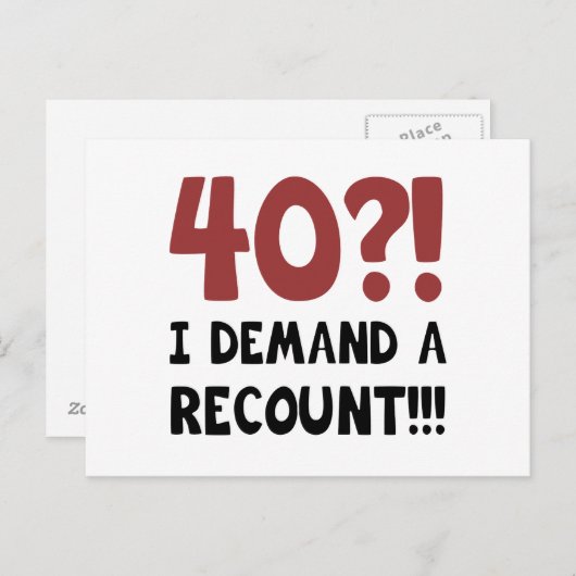40歳の誕生日のギャグギフト ポストカード (正面/裏面)