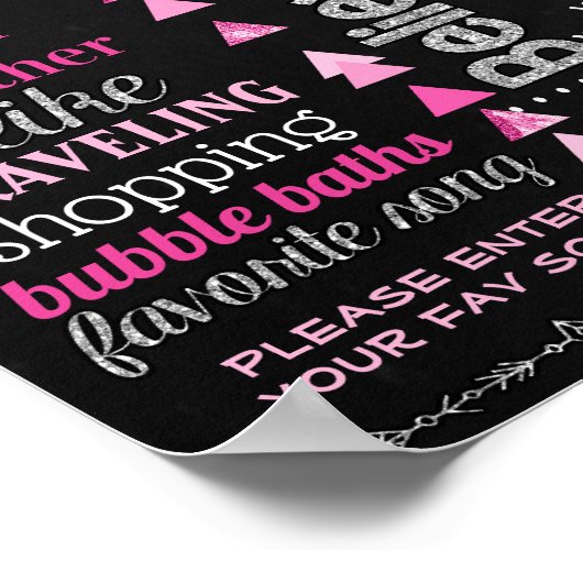 40歳の誕生日のケーキのスマッシュチョークボードの看板 ポスター (角)