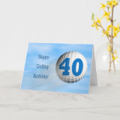 40歳の誕生日のゴルフカード カード (黄色い花)