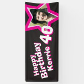 40歳の誕生日のスターカスタム写真バナー 横断幕 (縦)