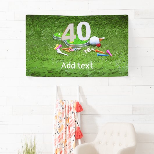 40歳の誕生日のティー付きゴルフボール 横断幕 (インサイチュ)