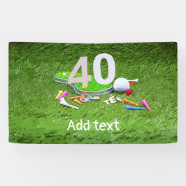 40歳の誕生日のティー付きゴルフボール 横断幕