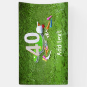 40歳の誕生日のティー付きゴルフボール 横断幕 (縦)