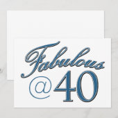 40歳の誕生日のデザイン 招待状 (正面/裏面)