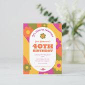 40歳の誕生日のファンキーフローラ ポストカード (スタンド正面)